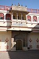 One of the four painted doorways at the Pritam Chowk (Court of the Beloved) at the City Palace in Jaipur.