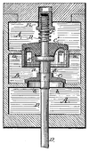 Diagram of Balanced Poppet Valve for use in steam engines