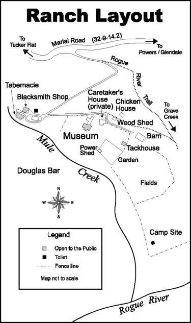 Site map of the historic Rogue River Ranch Rogue River Ranch Site Map.png