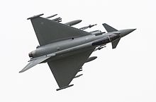 RAF Typhoon FGR4 ZK356 shows off its delta wing, July 2016 Royal Air Force Eurofighter Typhoon FGR4 MOD 45160576.jpg