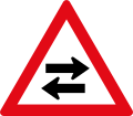 Two-way traffic crossing ahead