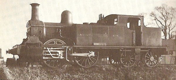 Swindon, Marlborough and Andover Railway Single Fairlie 0-4-4T of 1878. This was the first British locomotive to be fitted with Walschaerts valve gear