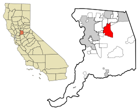 Sacramento County California Incorporated and Unincorporated areas Rancho Cordova Highlighted.svg