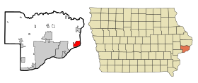 Scott County Iowa Incorporated and Unincorporated areas Le Claire Highlighted.svg