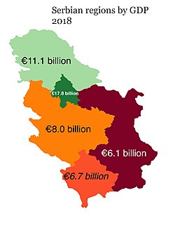 Serbian regions by GDP (2018) Serbian regions by GDP (2018).jpg