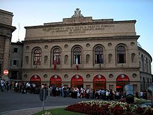 Spheristerium of Macerata'nın cephesinin görüntüsü