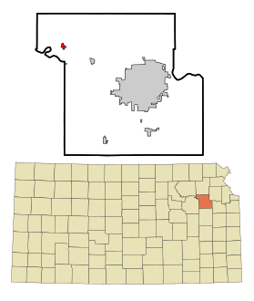 Shawnee County Kansas Incorporated and Unincorporated areas Rossville Highlighted.svg