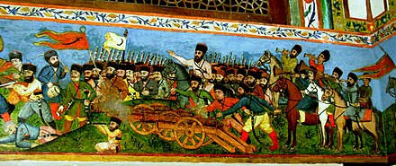 Battle-scene miniature in the Palace of Shaki Khans