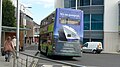 English: The rear of Southern Vectis 1152 Watcombe Bay (HW09 BAA), a Scania OmniCity, in Newport, Isle of Wight, bus station on route 9. Its rear advert for Wightlink had recently been fully completed at the time of the photo.