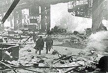 Soviet soldiers in one of the shops of the Red October Factory Soviet infantry in the Red October factory.jpg