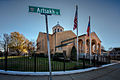 St. Stephens Armenian Church, Watertown, MA, Left Side With Artsakh Street Sign.jpg