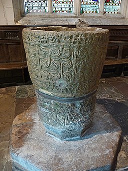 9th-century Anglo-Saxon font St Mary's Deerhurst - geograph.org.uk - 1733117.jpg