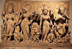 Statues of Vaishnavi, Varahi, Indrani and Camunda, National Museum, New Delhi.jpg