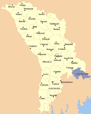 Штефан-Водский район на карте