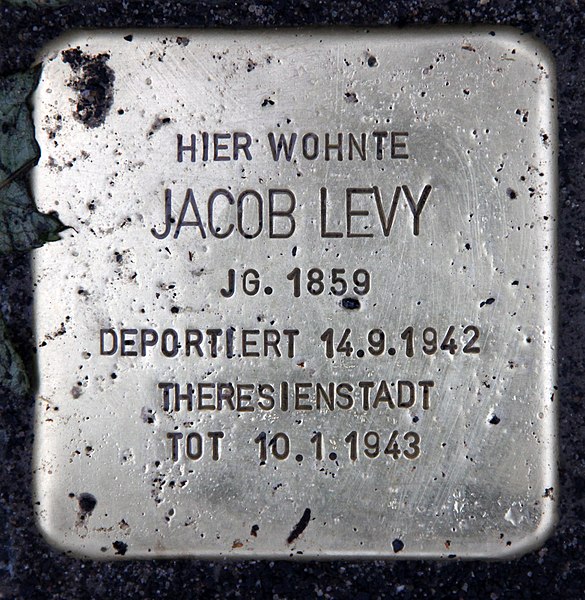 File:Stolperstein Ansbacher Str 76 (Schön) Jacob Levy.jpg