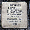 Stolperstein Wöhlerstr 4 Binswanger Elisabeth