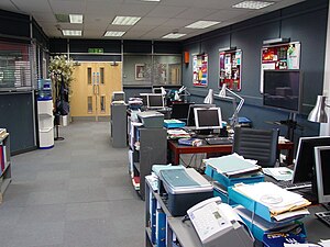 Set of the CID office in the Merton studios (now Wimbledon Studios) Sun Hill CID Office - The Bill.JPG