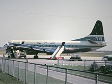 Lockheed L-188 Electra: TEAL ZK-TEB Atarau at Melbourne, 1964.