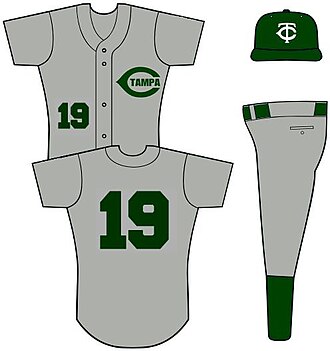 The road uniform of Tampa Catholic High School, Florida Tampa Catholic High School baseball road uniform.jpg