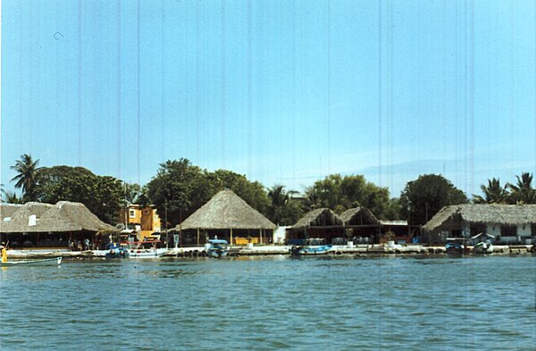 Docks along a lagoon in Tecolutla