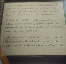 Texto que contextualiza la elaboración de algunas obras y la relacion de los niños durante el proceso