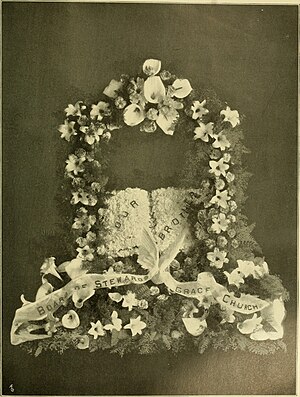 Gates Ajar floral arrangement, 1909. The American florist - a weekly journal for the trade (1909) (17950671088).jpg