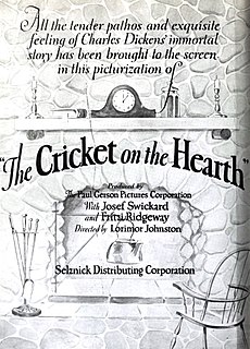 <i>The Cricket on the Hearth</i> (1923 film) 1923 film by Lorimer Johnston