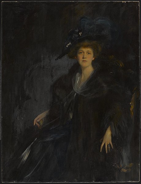 Lady in Blue, 1906 portrait of Linda Lee Thomas by Emil Fuchs