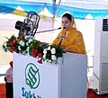 The Union Minister for Food Processing Industries, Smt. Harsimrat Kaur Badal addressing at the foundation stone laying ceremony of the First Maize Based Mega Food Park, in Kapurthala, Punjab on July 07, 2017.jpg