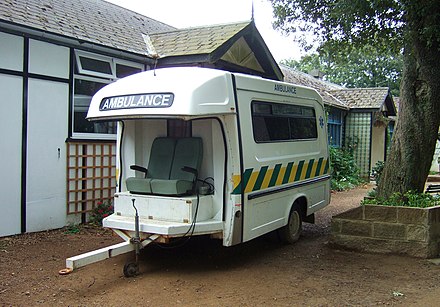 The horse-drawn ambulance