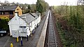 Thorntonhall railway station. Old ticket office and waiting room, etc from the overbridge.jpg