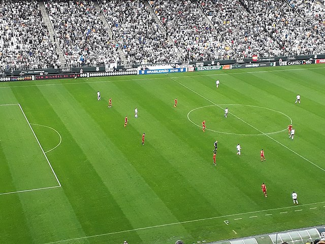 Photographie d'un match entre les deux clubs brésiliens rivaux Timão et Fluzão à la saison 2017-2018