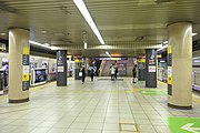 东京地铁半藏门线、东急田园都市线的月台（2021年6月）
