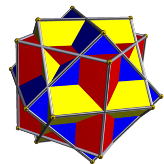 <span class="mw-page-title-main">Compound of three cubes</span> Polyhedral compound