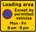 Sign to start the loading zone.