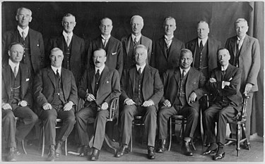 Atmore (seated first on left) in the United cabinet, 1928. United Cabinet, 1928.jpg