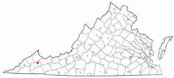 Location of Honaker, Virginia