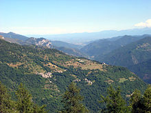 Panorama del vallone di Stroppo e della piana