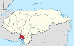 Localização do Valle em Honduras