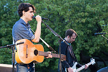 Lead vocalist-guitarist Ezra Koenig and bassist Chris Baio Vampire Weekend FDS 1.jpg