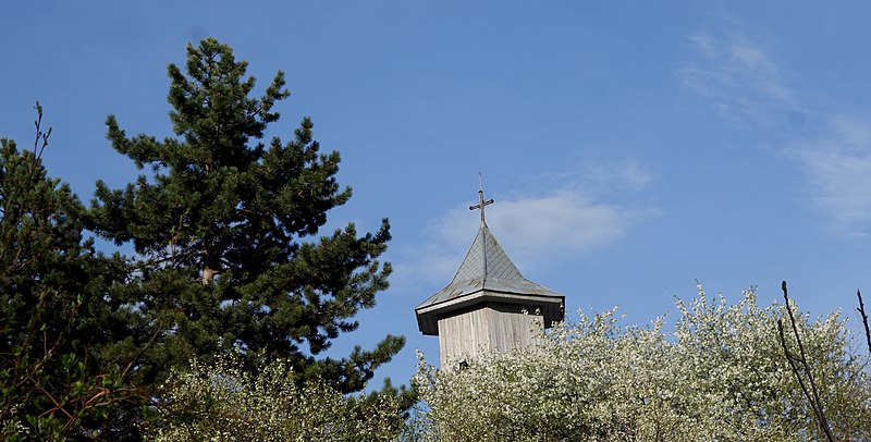 File:Vedere cu turnul clopotniței fostei mănăstiri din Vizantea Livezi.jpg