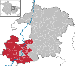 Kaart van Verwaltungsgemeinschaft Südliches Saaletal