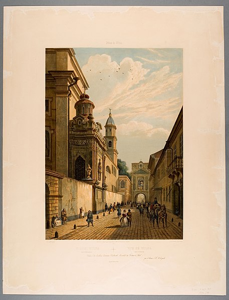 File:Vilnia, Vastrabramskaja. Вільня. Вастрабрамская (L. Bichebois, 1845).jpg