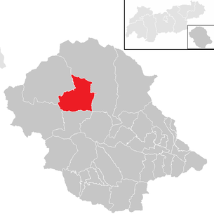 Lage der Gemeinde Virgen im Bezirk Lienz (anklickbare Karte)