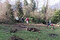 Volunteers clearing the picnic meadow