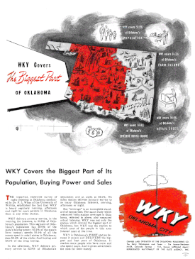 April 1945 station advertisement. WKY Oklahoma City advertisement (1945).gif