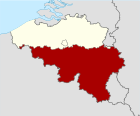Localisation de la région Wallonne