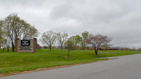 Washington County Technical High School entrance, Hagerstown, Maryland