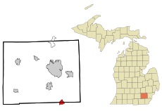 Washtenaw County Michigan Incorporated and Unincorporated areas Milan Highlighted.svg