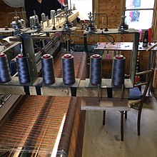 Pedal powered loom used by Skye Weavers, Isle of Skye, Scotland Weavers Loom.jpg
